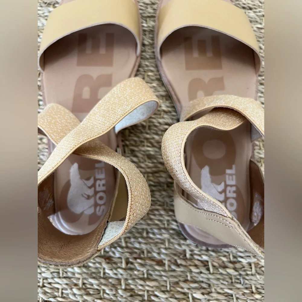 Sorel Women's Beige Cross-Strap Sandals, Size: 7 - Picture 9 of 9